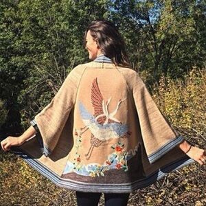 Anthropologie HWR crane cardigan